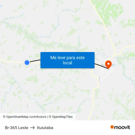 Br-365 Leste to Ituiutaba map