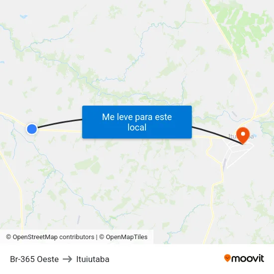 Br-365 Oeste to Ituiutaba map
