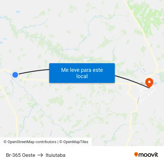 Br-365 Oeste to Ituiutaba map