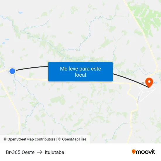 Br-365 Oeste to Ituiutaba map
