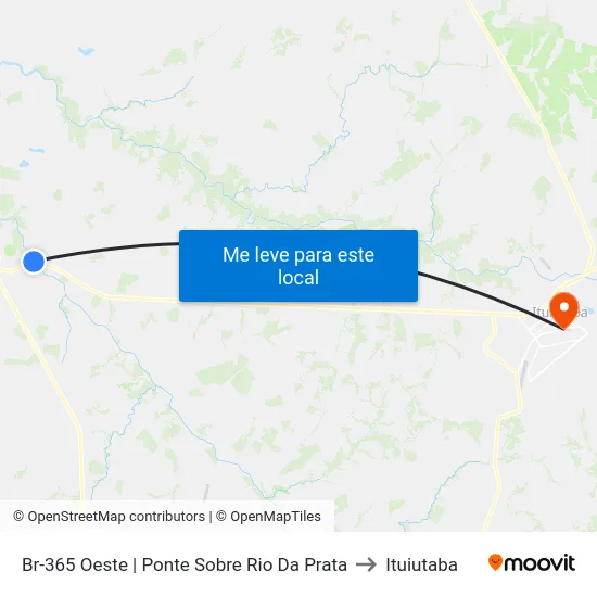 Br-365 Oeste | Ponte Sobre Rio Da Prata to Ituiutaba map