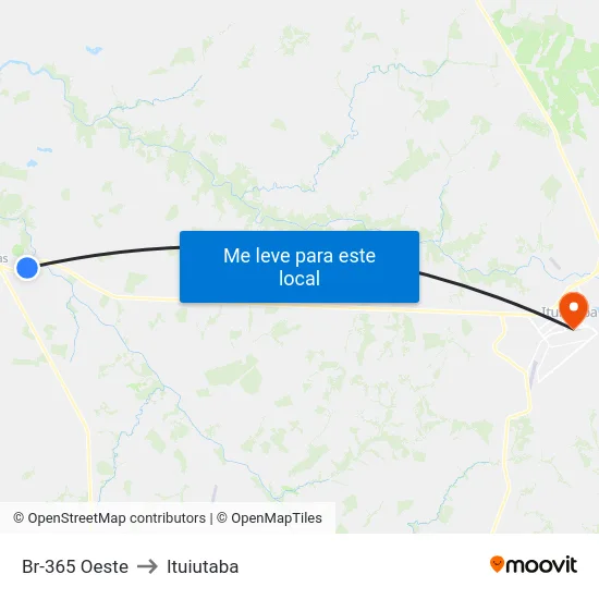 Br-365 Oeste to Ituiutaba map