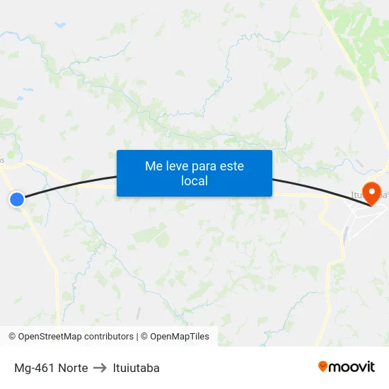 Mg-461 Norte to Ituiutaba map