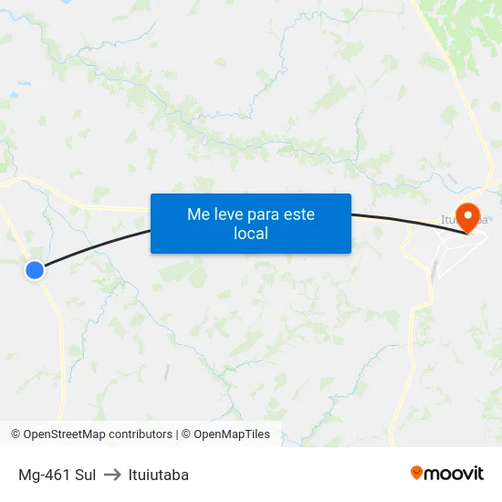 Mg-461 Sul to Ituiutaba map