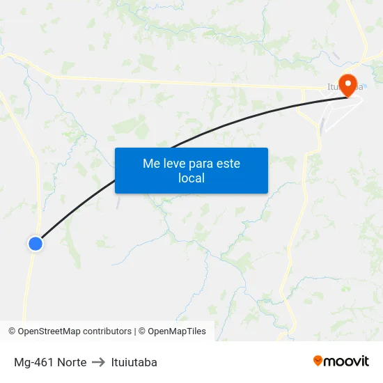 Mg-461 Norte to Ituiutaba map