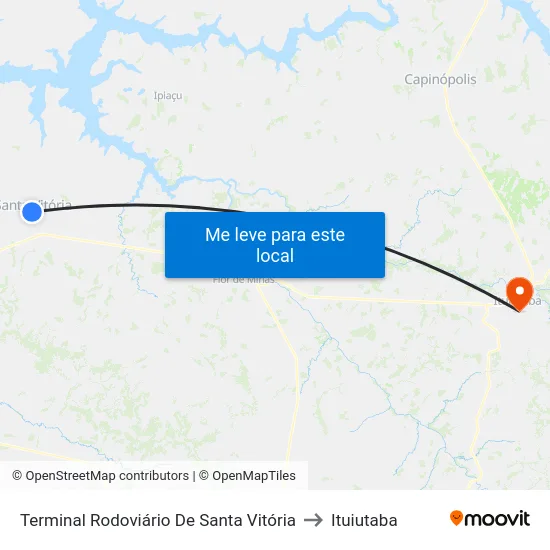 Terminal Rodoviário De Santa Vitória to Ituiutaba map