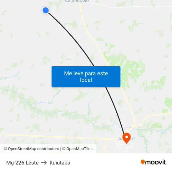 Mg-226 Leste to Ituiutaba map