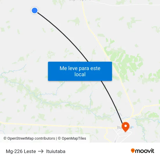 Mg-226 Leste to Ituiutaba map