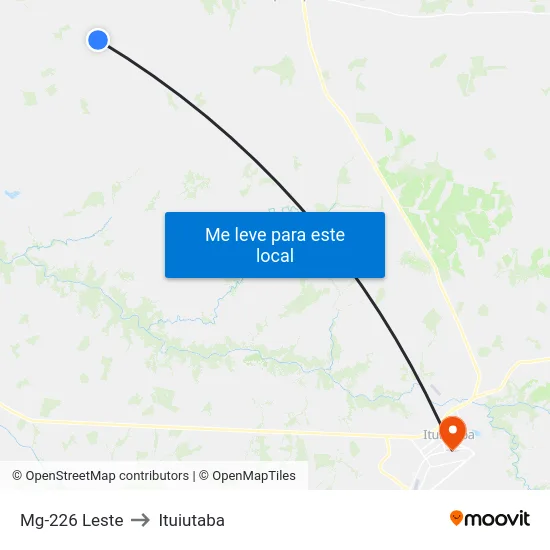 Mg-226 Leste to Ituiutaba map