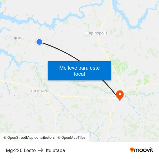 Mg-226 Leste to Ituiutaba map