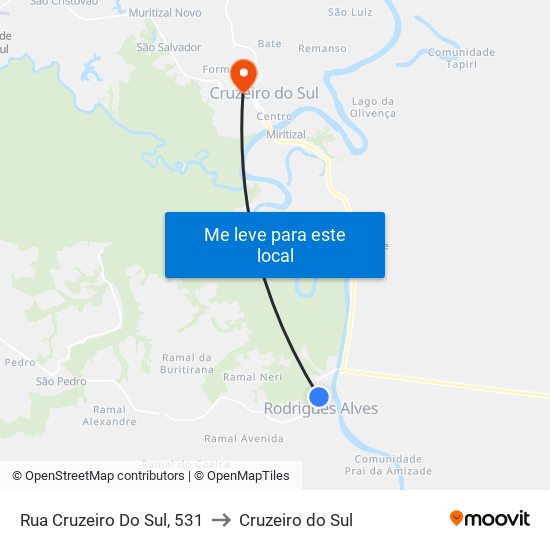 Rua Cruzeiro Do Sul, 531 to Cruzeiro do Sul map