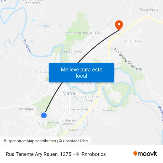 Rua Tenente Ary Rauen, 1275 to Rnrobotics map