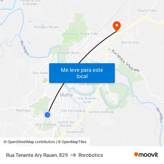 Rua Tenente Ary Rauen, 829 to Rnrobotics map