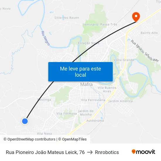 Rua Pioneiro João Mateus Leick, 76 to Rnrobotics map