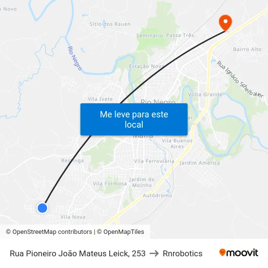 Rua Pioneiro João Mateus Leick, 253 to Rnrobotics map