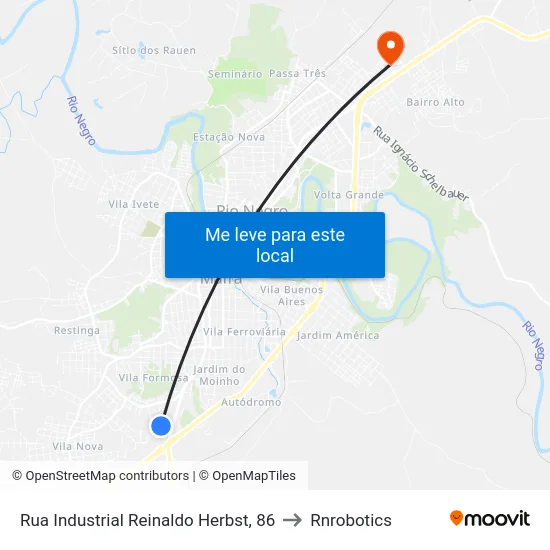 Rua Industrial Reinaldo Herbst, 86 to Rnrobotics map
