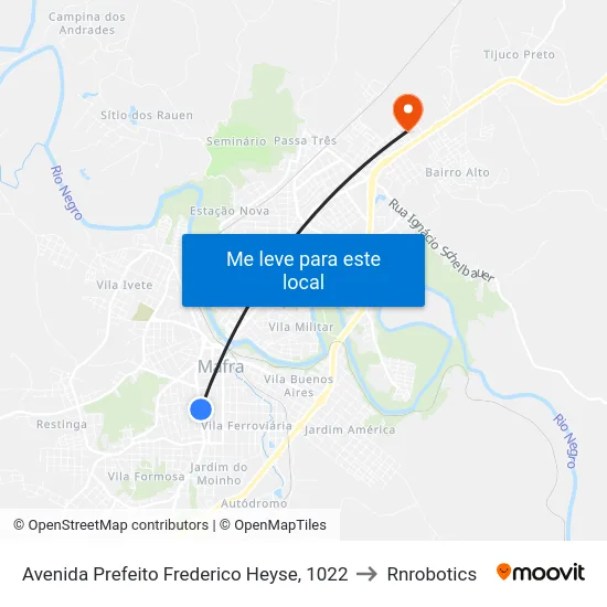Avenida Prefeito Frederico Heyse, 1022 to Rnrobotics map