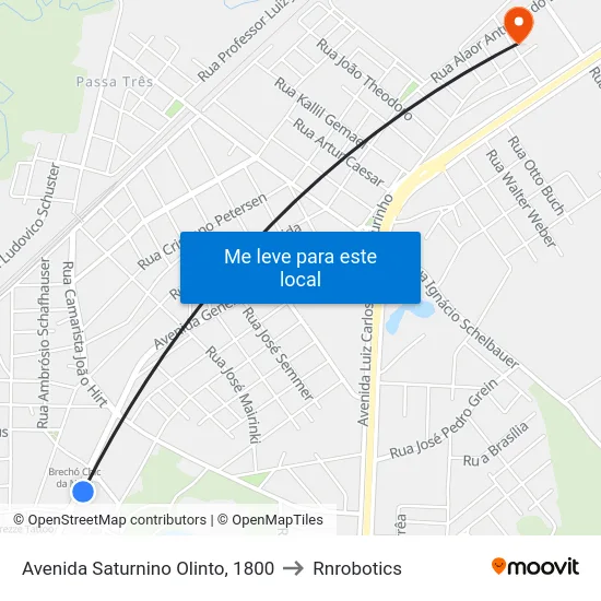 Avenida Saturnino Olinto, 1800 to Rnrobotics map