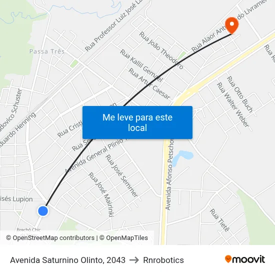 Avenida Saturnino Olinto, 2043 to Rnrobotics map