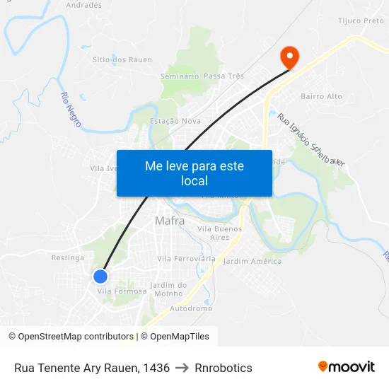 Rua Tenente Ary Rauen, 1436 to Rnrobotics map