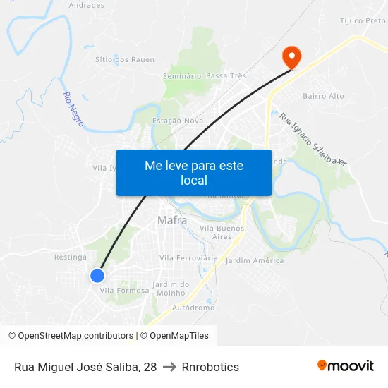 Rua Miguel José Saliba, 28 to Rnrobotics map