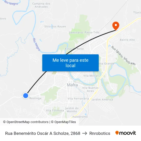 Rua Benemérito Oscár A Scholze, 2868 to Rnrobotics map