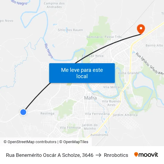 Rua Benemérito Oscár A Scholze, 3646 to Rnrobotics map