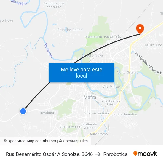 Rua Benemérito Oscár A Scholze, 3646 to Rnrobotics map