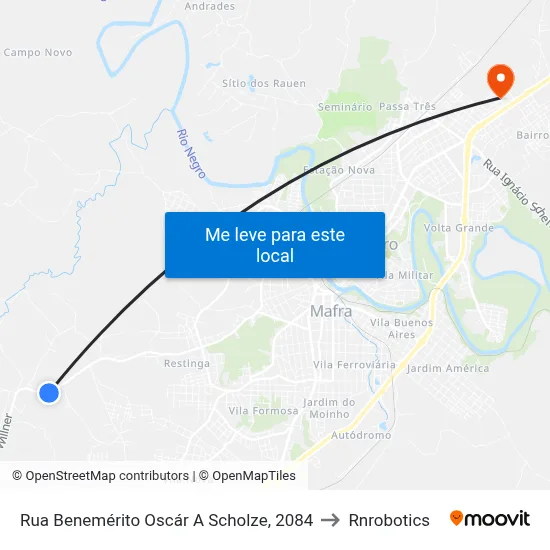 Rua Benemérito Oscár A Scholze, 2084 to Rnrobotics map