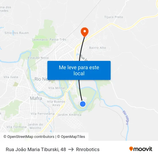 Rua João Maria Tiburski, 48 to Rnrobotics map