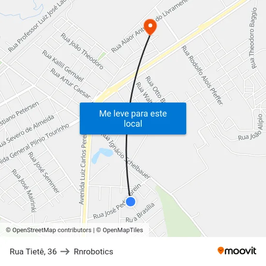 Rua Tietê, 36 to Rnrobotics map