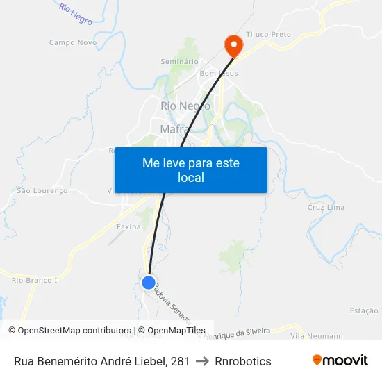 Rua Benemérito André Liebel, 281 to Rnrobotics map