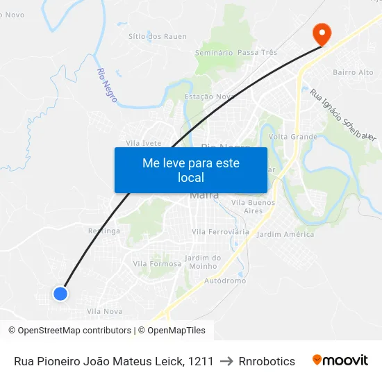 Rua Pioneiro João Mateus Leick, 1211 to Rnrobotics map
