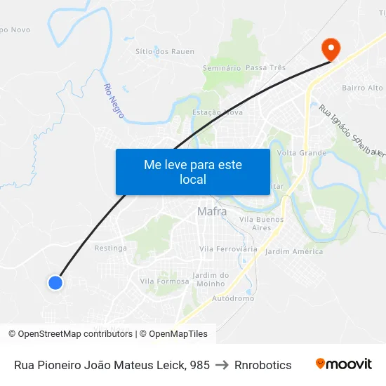 Rua Pioneiro João Mateus Leick, 985 to Rnrobotics map