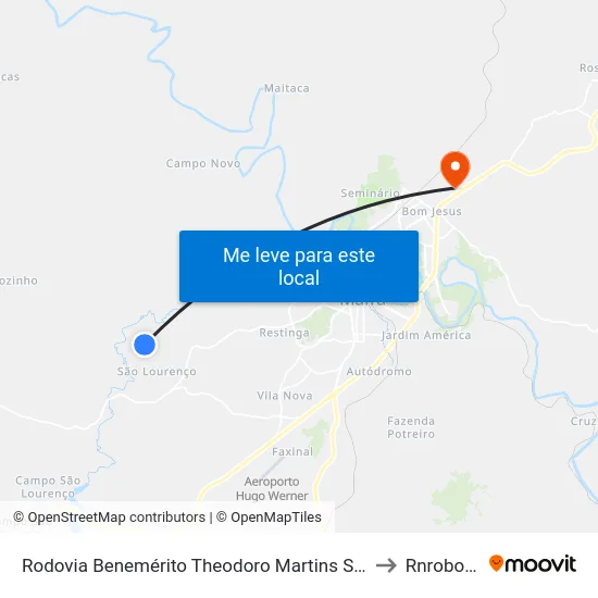 Rodovia Benemérito Theodoro Martins Stephanes to Rnrobotics map
