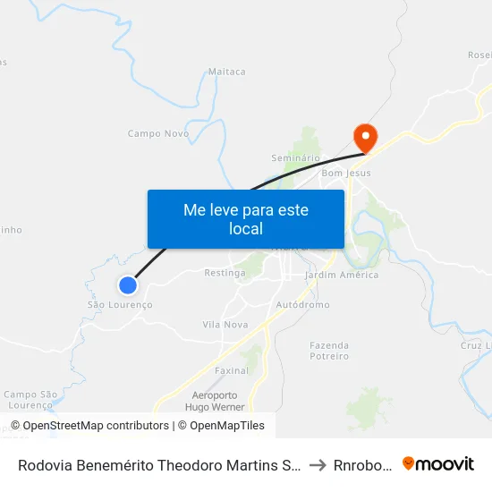 Rodovia Benemérito Theodoro Martins Stephanes to Rnrobotics map
