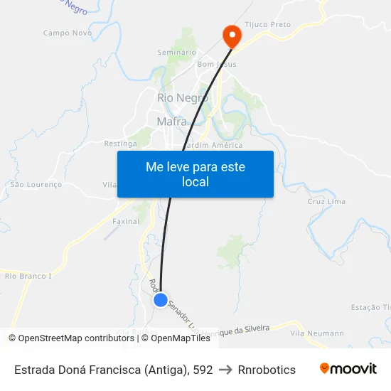Estrada Doná Francisca (Antiga), 592 to Rnrobotics map