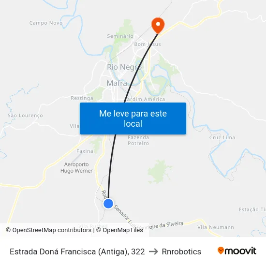Estrada Doná Francisca (Antiga), 322 to Rnrobotics map