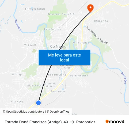 Estrada Doná Francisca (Antiga), 49 to Rnrobotics map