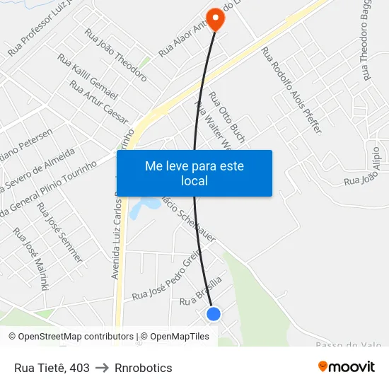 Rua Tietê, 403 to Rnrobotics map