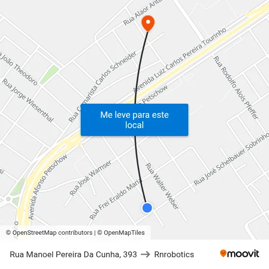 Rua Manoel Pereira Da Cunha, 393 to Rnrobotics map