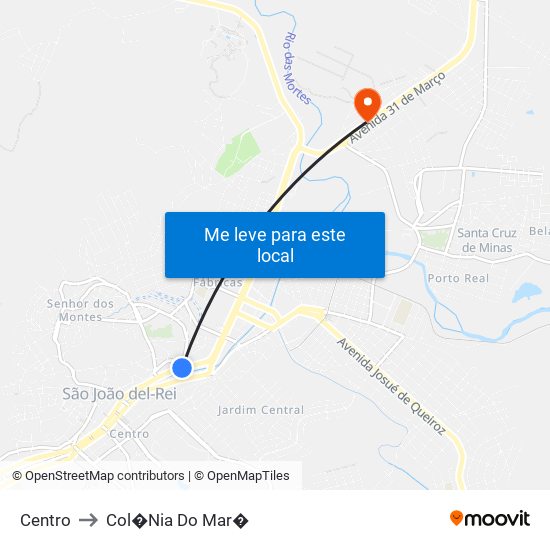 Centro to Col�Nia Do Mar� map