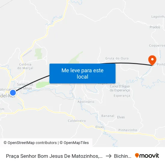 Praça Senhor Bom Jesus De Matozinhos, 380 to Bichinho map