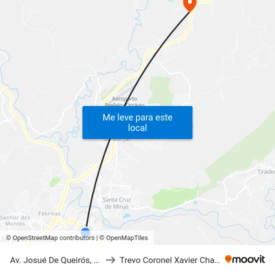 Av. Josué De Queirós, 486 to Trevo Coronel Xavier Chaves map