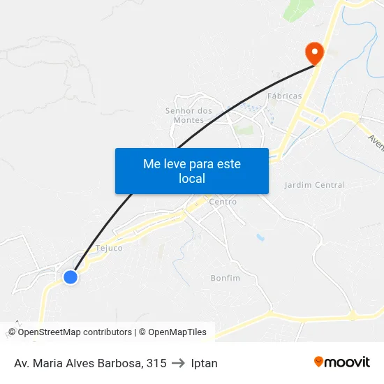 Av. Maria Alves Barbosa, 315 to Iptan map
