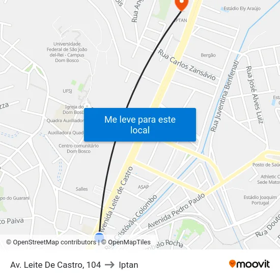 Av. Leite De Castro, 104 to Iptan map