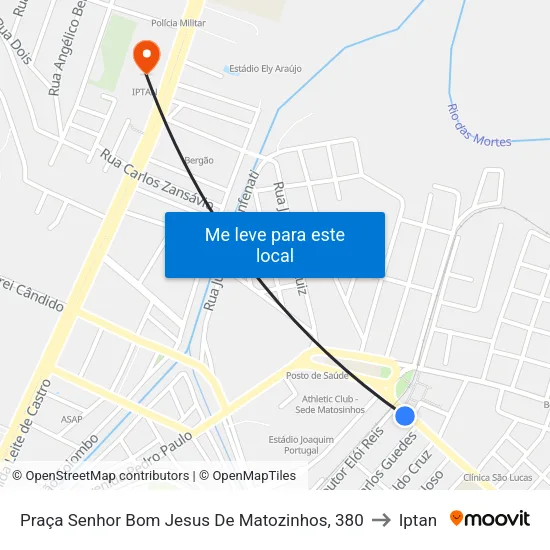 Praça Senhor Bom Jesus De Matozinhos, 380 to Iptan map