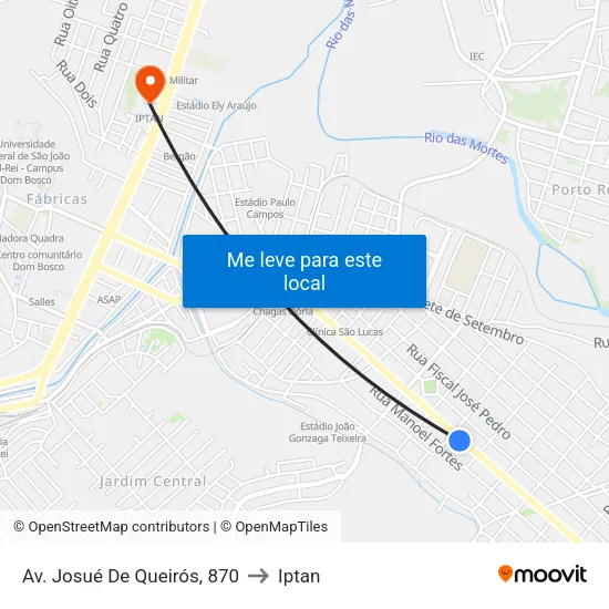 Av. Josué De Queirós, 870 to Iptan map