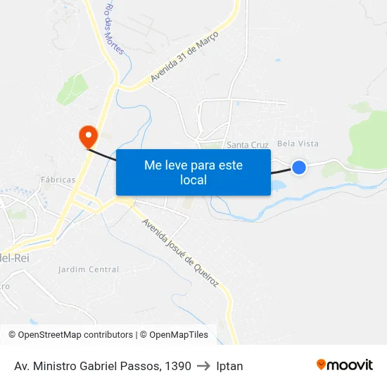 Av. Ministro Gabriel Passos, 1390 to Iptan map