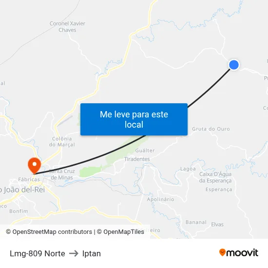 Lmg-809 Norte to Iptan map